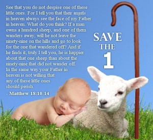 Save the 1 baby and lamb Matthew 18 square